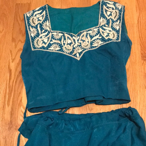 Gorgeous Turquoise Lehenga Choli + PURSE! - Picture 6 of 7